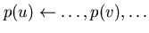 $p(u) \leftarrow \ldots ,p(v),\ldots $