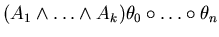$(A_{1}\wedge \ldots \wedge A_{k})\theta _{0}\circ \ldots \circ \theta _{n}$