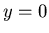 $y = 0$