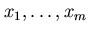 $x_{1}, \ldots ,x_{m}$