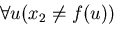 $\forall u (x_{2} \neq f(u))$