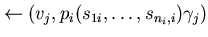 $\leftarrow (v_{j}, p_{i} (s_{1i}, \ldots, s_{n_{i},i}) \gamma_{j})$